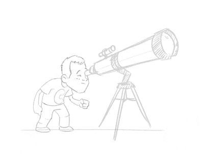 looking through the telescope animation sketch