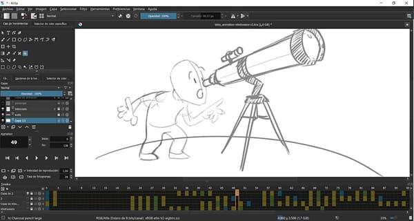 Krita process animation