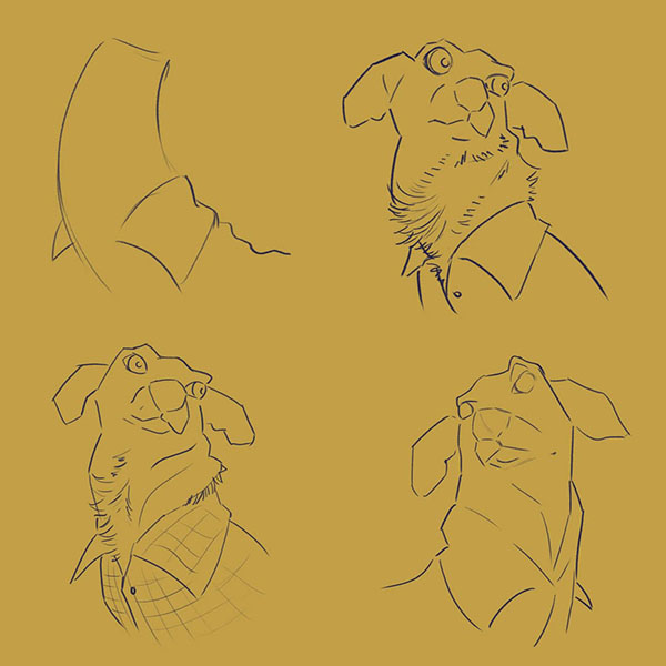 dog sketches portrait