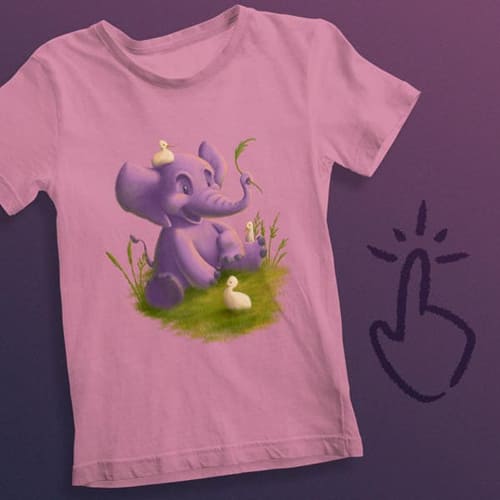 Pink elephant illustration