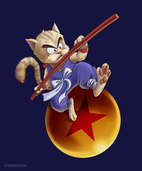 A Dragon Ball Cat illustration