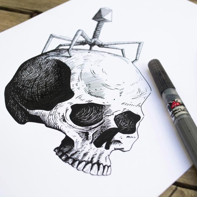 virus skull illustration