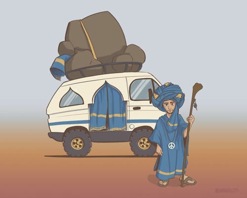 A nomad with a van illustration