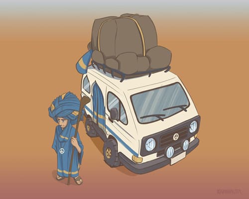 A nomad with a van illustration